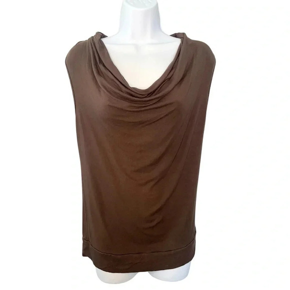 MICHAEL Michael Kors Sleeveless Cowl Blouse - Brown - Size Medium - Picture 1 of 4